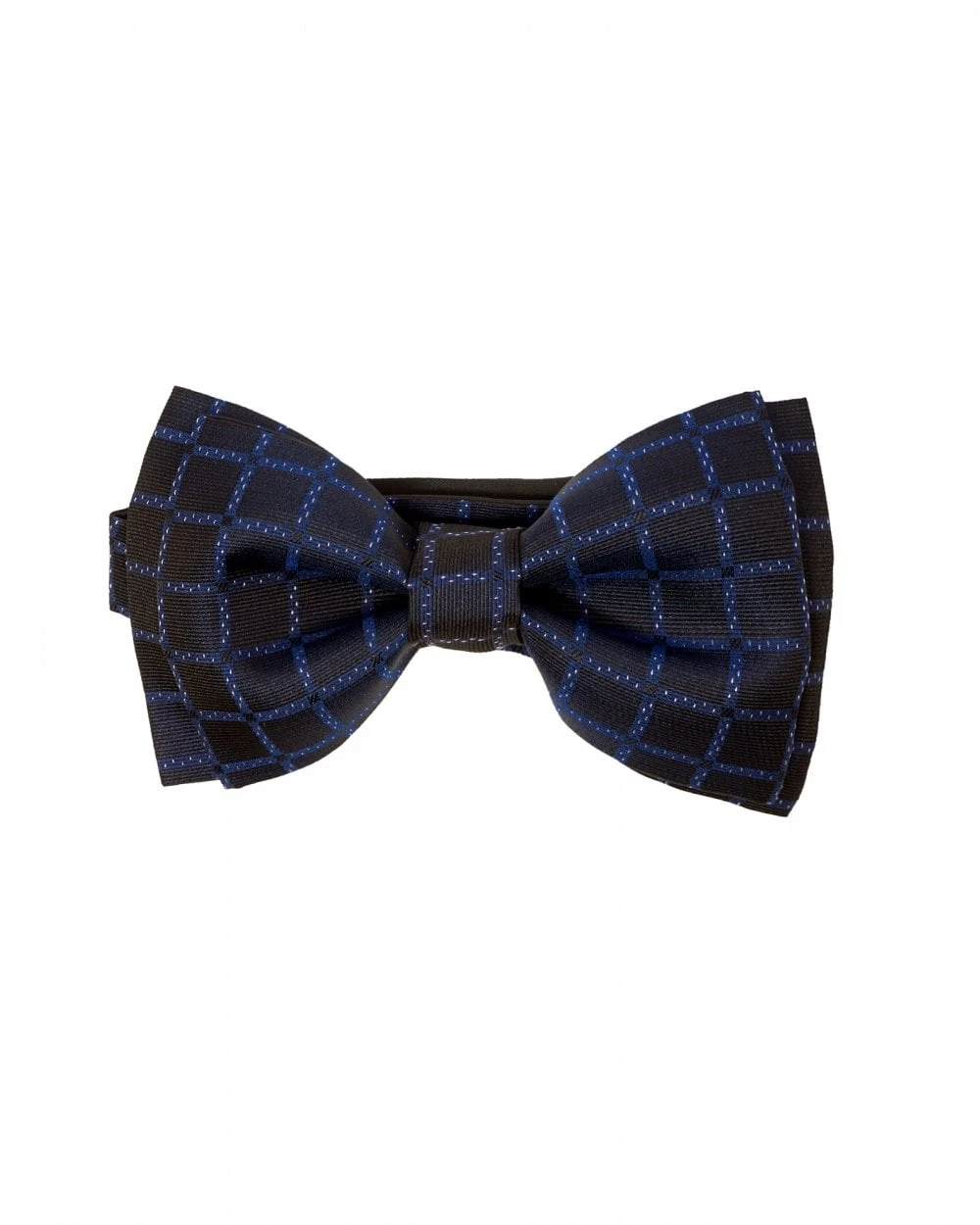 BOSS Mens Vintage Dark Blue Diamond Outline Bow Tie 1 BOSS Mens Vintage Dark Blue Diamond Outline Bow Tie