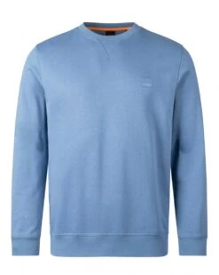 BOSS Mens Westart Patch Logo Sweatshirt Light Pastel Blue