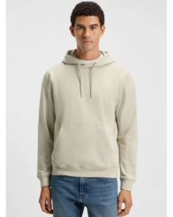 BOSS Mens WeTalk Terry Logo Patch Hoodie Light Beige -Repertoire Fashion Store boss mens wetalk terry logo patch hoodie light beige p47009 320336 image