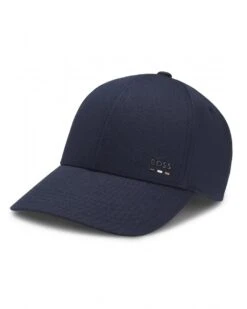 BOSS Mens Zed Logo Trim Cap Dark Blue