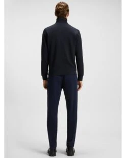 BOSS Mens Zetrust Zip Neck Sweatshirt Dark Blue -Repertoire Fashion Store boss mens zetrust zip neck sweatshirt dark blue p46668 315789 image