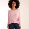 Batwing High Low Top(Pink Batwing High Low Tee Top) -Repertoire Fashion Store bv091 pink 11126