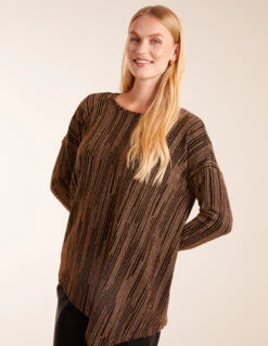 Asymmetric Batwing Lurex Top(Asymmetric Batwing Lurex Top)