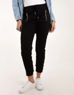 Zip Drawstring Trousers(Black Zip Drawstring Trousers)