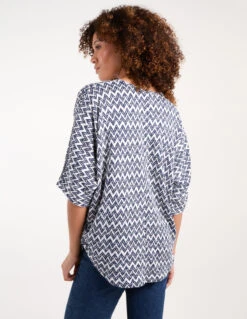 Zig Zag Front Top -Repertoire Fashion Store bv245416 navy 35973