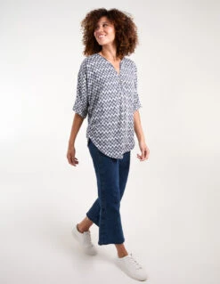 Zig Zag Front Top -Repertoire Fashion Store bv245416 navy 35985