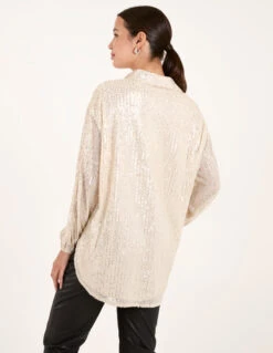 Sequin Shirt(Gold Sequin Shirt) 7 Sequin Shirt(Gold Sequin Shirt) -Repertoire Fashion Store bv246422 champagne 0109