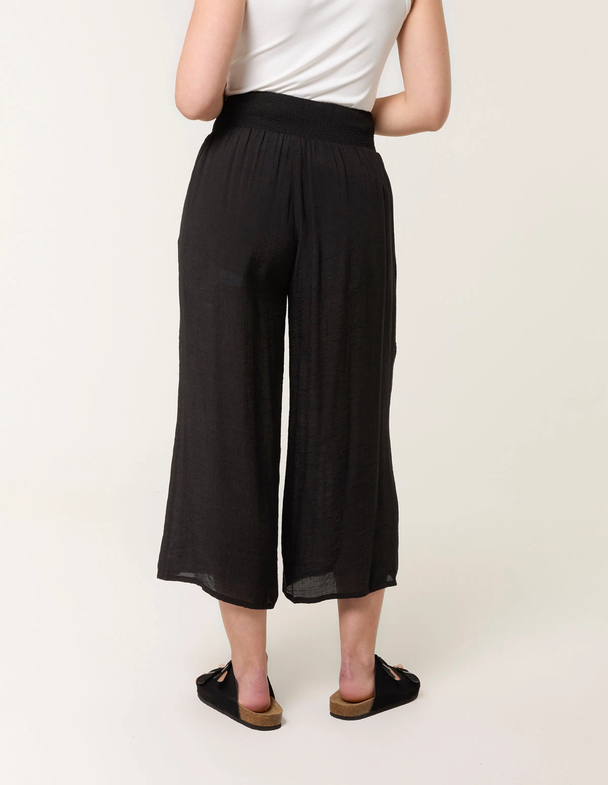 Shirred Culottes(Black Shirred Culottes) 4 Shirred Culottes(Black Shirred Culottes) - Image 4