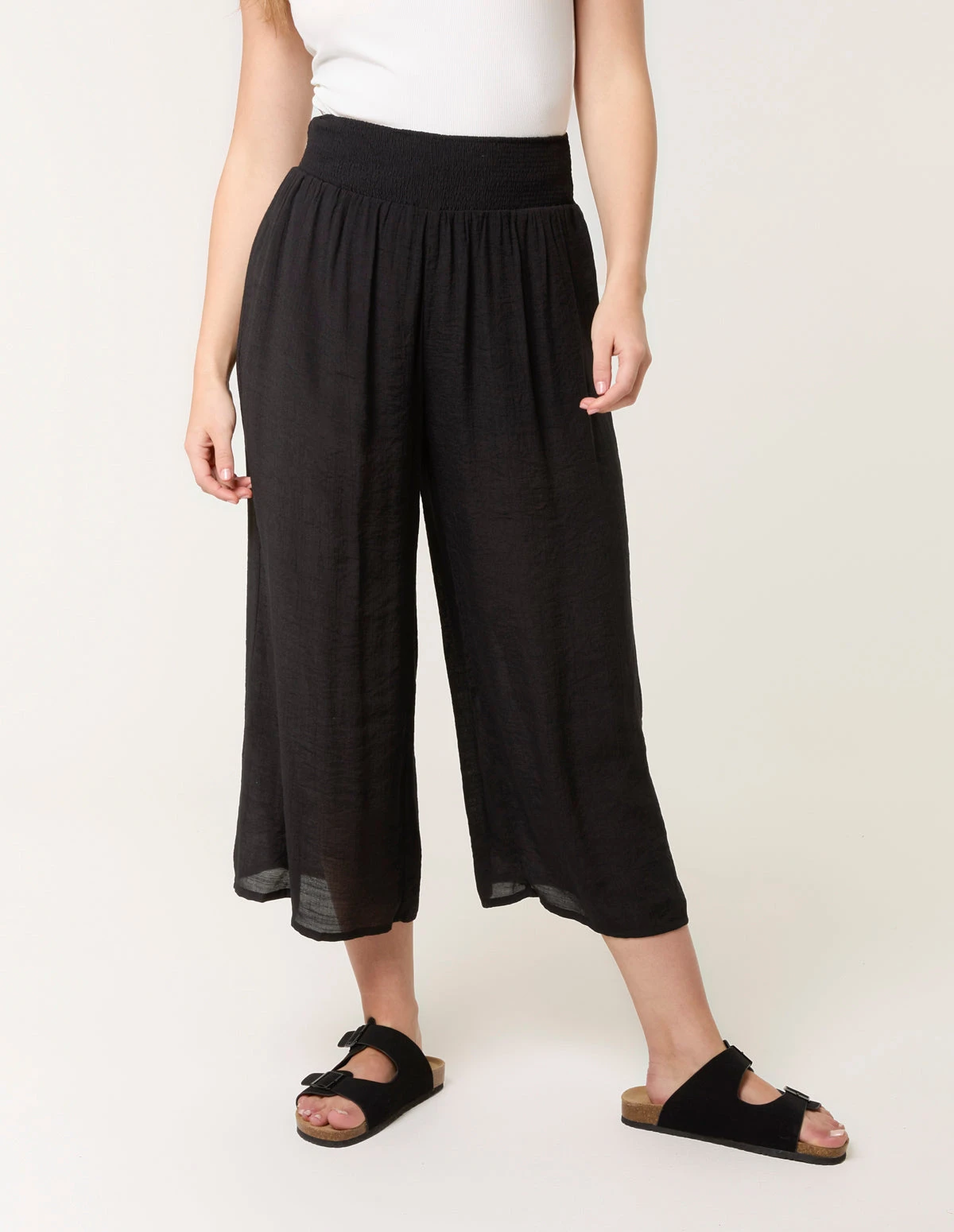Shirred Culottes(Black Shirred Culottes) 1 Shirred Culottes(Black Shirred Culottes)