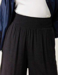 Shirred Culottes(Black Shirred Culottes) 6 Shirred Culottes(Black Shirred Culottes) -Repertoire Fashion Store bv257214 black 54331