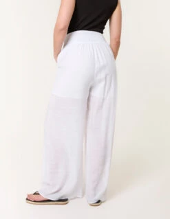 Shirred Trousers(White Shirred Trousers) 7 Shirred Trousers(White Shirred Trousers) -Repertoire Fashion Store bv257216 white 54366