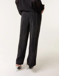 Sparkle Wide Leg Trousers(Black Sparkle Wide Leg Trousers) -Repertoire Fashion Store bv257218 black 50121