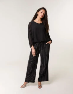 Sparkle Wide Leg Trousers(Black Sparkle Wide Leg Trousers)