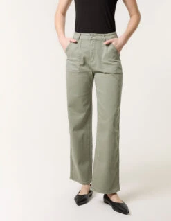 Wide Leg Pocket Trousers(Khaki Wide Leg Pocket Trousers) -Repertoire Fashion Store bv257227 khaki 41625