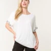 Sequin Trim Oversized Top(Ivory Sequin Trim Oversized Top)