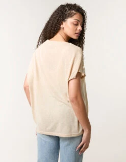 Shell Trim Oversized Top(Shell Trim Oversized Top) -Repertoire Fashion Store bv257430 stone 50994
