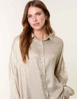 Shimmer Oversized Blouse(Shimmer Oversized Blouse) -Repertoire Fashion Store bv257435 champagne 4024