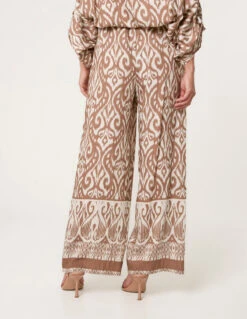 Printed Elasticated Trouser(Mocha Printed Elasticated Trouser) 9 Printed Elasticated Trouser(Mocha Printed Elasticated Trouser) -Repertoire Fashion Store bv258210 mocha 22573