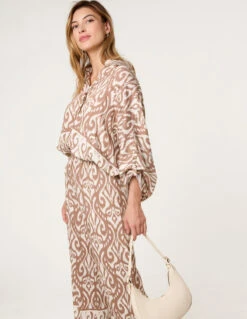 Printed Elasticated Trouser(Mocha Printed Elasticated Trouser) 7 Printed Elasticated Trouser(Mocha Printed Elasticated Trouser) -Repertoire Fashion Store bv258210 mocha 22620