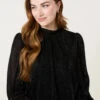 Lurex High Neck Puff Ball Top(Lurex High Neck Puff Ball Top) -Repertoire Fashion Store bv258400 black 14056 ab4ee5b9 65ed 4ed9 8382 b4463f74355a