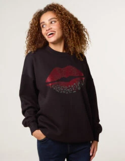 Rhinestone Lips Sweatshirt(Rhinestone Lips Sweatshirt)