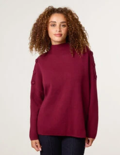 Button Shoulder Jumper(Berry Button Shoulder Jumper)