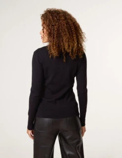 High Neck Diamante Detailed Jumper(Black High Neck Diamante Detailed Jumper) 7 High Neck Diamante Detailed Jumper(Black High Neck Diamante Detailed Jumper) -Repertoire Fashion Store bv258553 black 3822