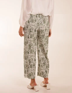Paisley Wide Leg Trousers -Repertoire Fashion Store bv2664 green 26655