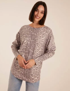 Leopard Print Jumper(Stone Leopard Print Jumper)
