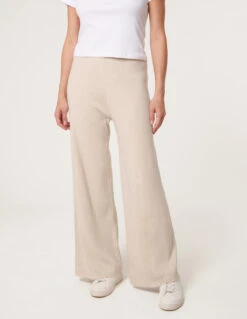 Knitted Wide Leg Trousers(Stone Knitted Wide Leg Trousers)