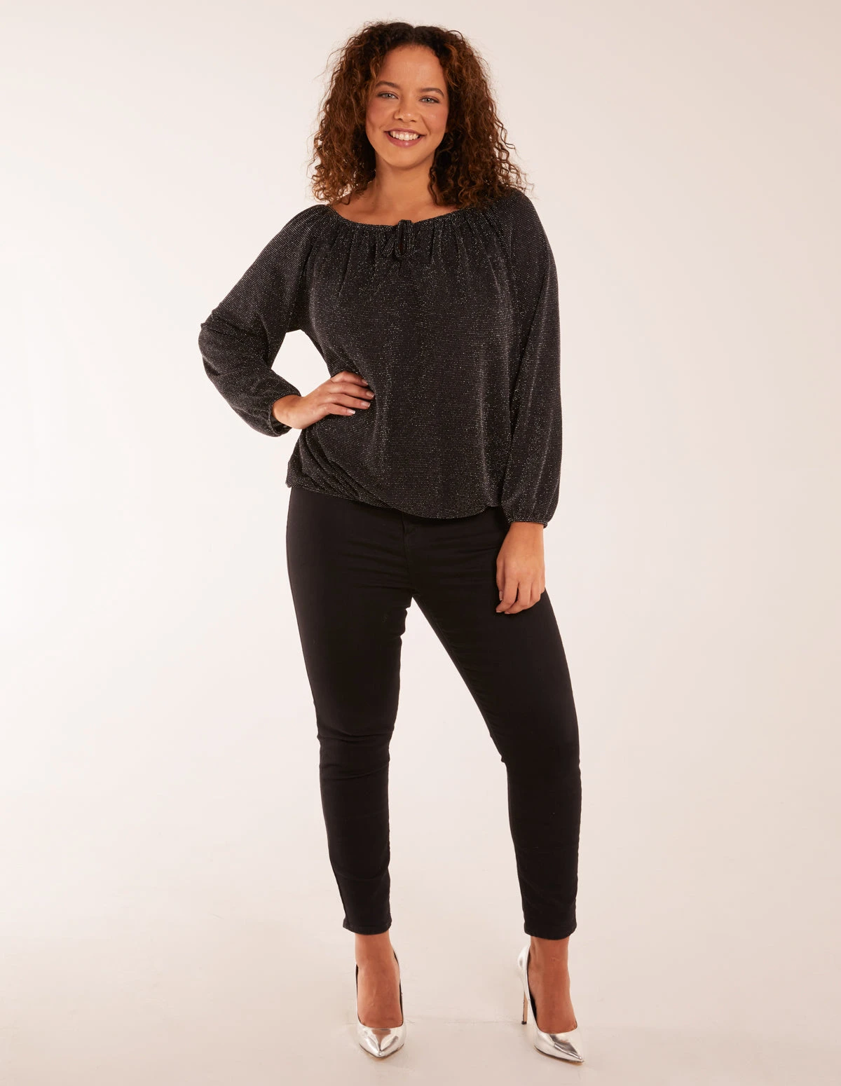 Gypsy Neck Metallic Top 2 Gypsy Neck Metallic Top - Image 2