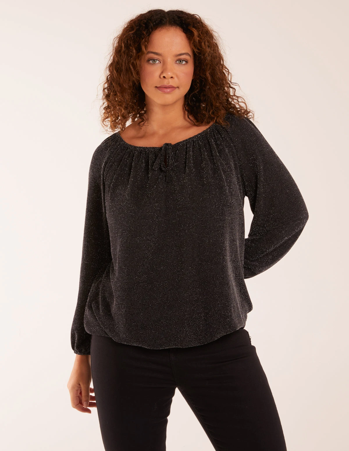 Gypsy Neck Metallic Top 3 Gypsy Neck Metallic Top - Image 3