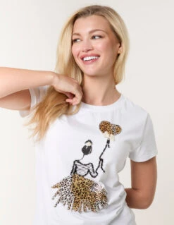 Woman Leopard Print Balloon Top(Woman Leopard Print Balloon Top)
