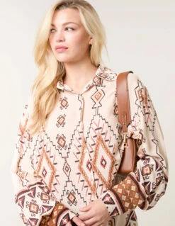 Shirt With Geometric Print(Shirt With Geometric Print) 6 Shirt With Geometric Print(Shirt With Geometric Print) -Repertoire Fashion Store bv3561 stone 54644