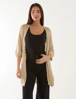 Crochet Lurex Cardigan(Gold Crochet Lurex Cardigan)