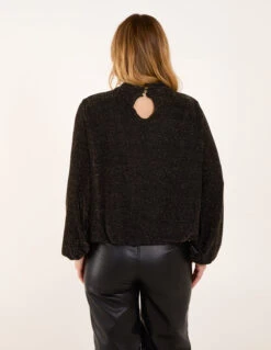 Metallic High Neck Puffball Top(Gold Metallic High Neck Puffball Top) 7 Metallic High Neck Puffball Top(Gold Metallic High Neck Puffball Top) -Repertoire Fashion Store bv4407 gold 59856