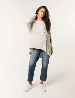 Lace Bow Sweat Top(Beige Lace Bow Sweat Top) -Repertoire Fashion Store bv4710 beige 50509