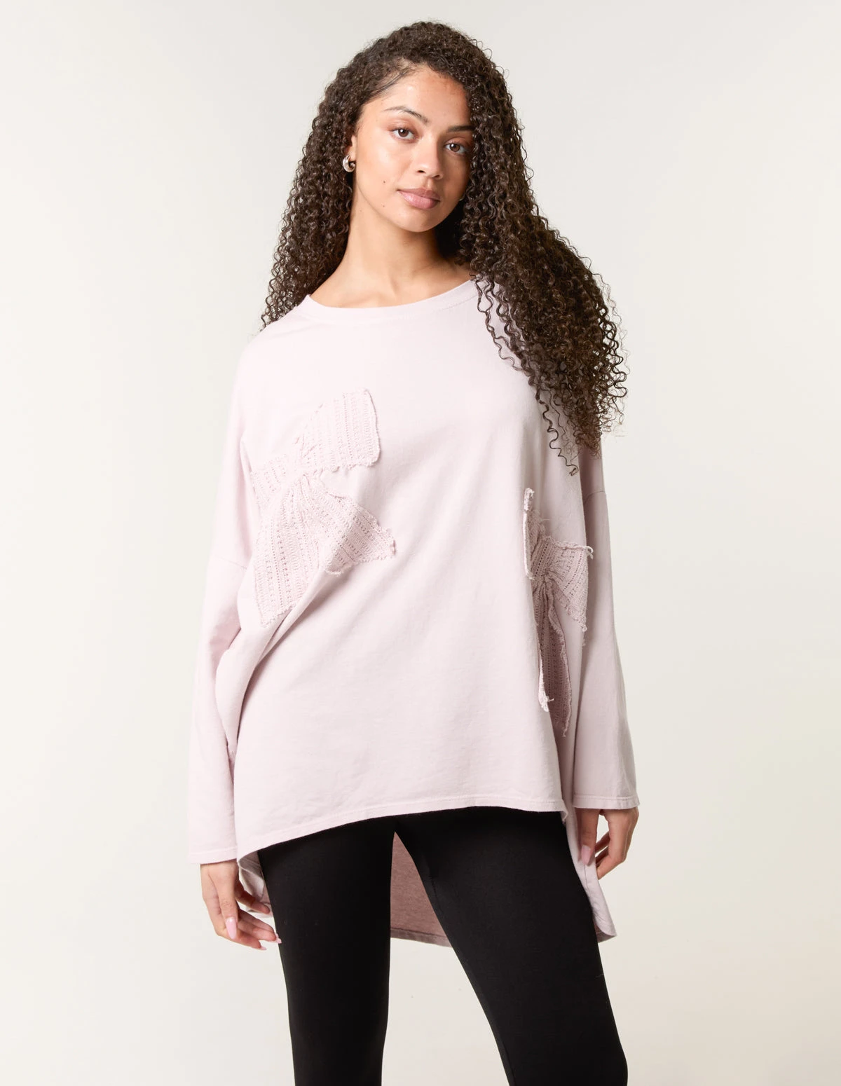 Lace Bow Sweat Top(Pink Lace Bow Sweat Top) 1 Lace Bow Sweat Top(Pink Lace Bow Sweat Top)