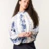 Floral High Neck Puff Ball Blouse(Floral High Neck Puff Ball Blouse) 8 Floral High Neck Puff Ball Blouse(Floral High Neck Puff Ball Blouse) -Repertoire Fashion Store bv4740 bluewhite 50698
