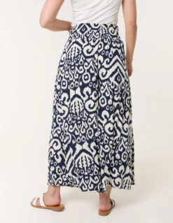 Shirred Waist Wide Leg Trousers(Shirred Waist Wide Leg Trousers) -Repertoire Fashion Store bv49147 navy 53785