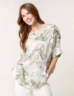 Metallic Sheen Top(Khaki Metallic Sheen Top)