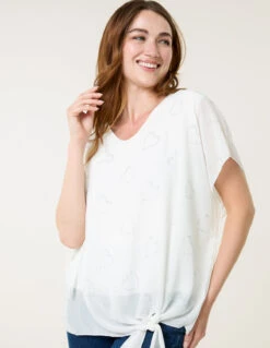 Tie Knot Diamante Top(Ivory Tie Knot Diamante Top)