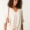 Tie Knot Blouse(Beige Tie Knot Blouse) 8 Tie Knot Blouse(Beige Tie Knot Blouse) -Repertoire Fashion Store bv5072 beige 1016
