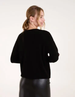 Rhinestone Heart Jumper(Rhinestone Heart Jumper) -Repertoire Fashion Store cc2443 black 72281