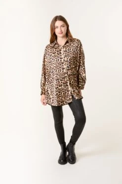 Leopard Print Shirt(Leopard Print Shirt) -Repertoire Fashion Store cc2546 brown 4320
