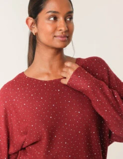 Jumper With Silver Rhinestones(Berry Jumper With Silver Rhinestones)