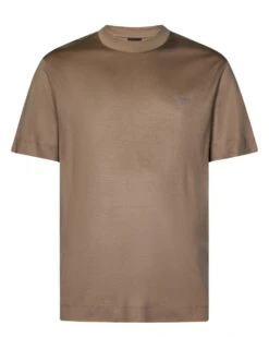 Emporio Armani Mens Eagle Logo T-Shirt Chimera Incenso Dark Beige