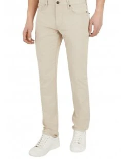 Emporio Armani Mens J06 Slim Fit Stretch Gabardine Jeans Beige