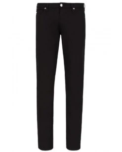 Emporio Armani Mens J06 Slim Fit Stretch Gabardine Jeans Black
