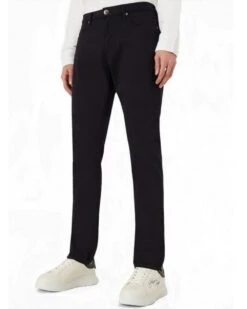 Emporio Armani Mens J06 Slim Fit Stretch Gabardine Jeans Navy